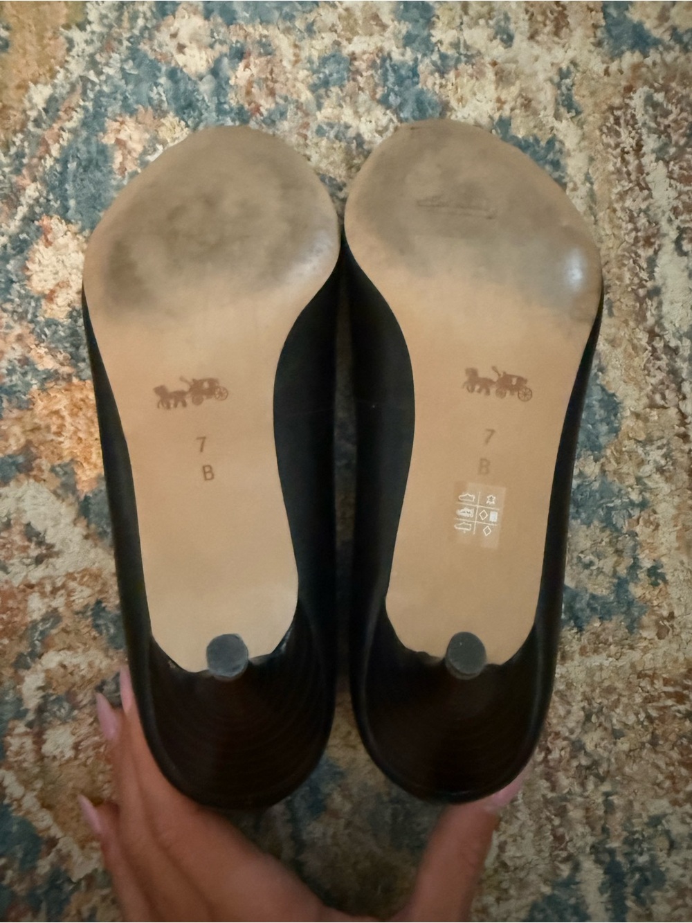Coach Black Leather Peep-Toe Heels - Picture 4 of 4